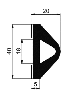 Nárazník gumový samolepiaci 40 mm