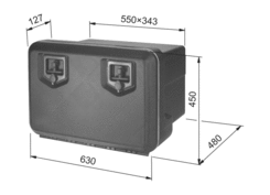 Box, 630x450x480mm no holders