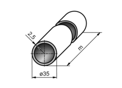 Tube profile o35x2,5mm, al