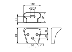 Mounting bracket 105mm Fe