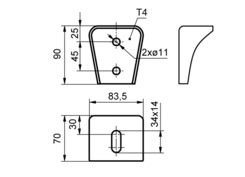 Mounting bracket 90mm universal