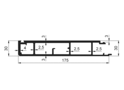 Unteres Kipperprofil 175x30mm, Al