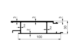 Profile of tipper, middle, 100x30mm