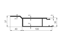 Tipper bottom profile 100x30 mm