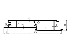 Tipper bottom profile 200x40, foot