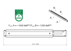 Bar for square lath 1250daN, 2310-2590