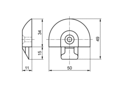 Lath end cap Airline, plastic 50mm