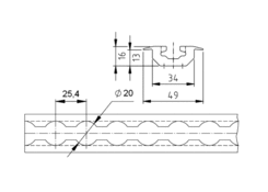 Moutig profile for wheelchair 2000mm