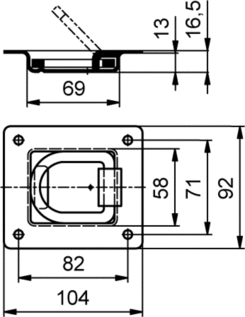 Pivoting stowing ring 1000daN