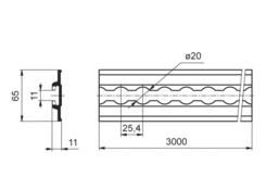 Fixing lath for surface, 3000mm