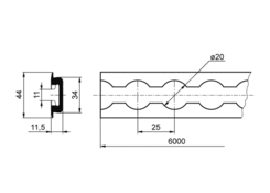 Airlineschiene versenkbar 6000mm