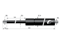 Gasfeder 8/18 350N 160mm