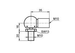 Przegub kulowy CS16x35 M10/M10, DIN71802