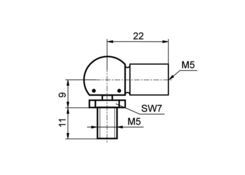 Kĺb gulový CS 22-M5/M5 DIN 71802