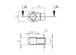 Öse für Gasfeder 8,3 - M8