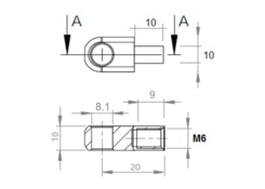 Gas strut ring 8.1 - M6