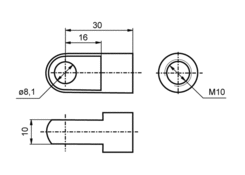 Öse für Gasfeder 8.1-10x30-M10