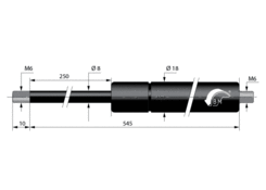 Gasfeder 8/18 300N 250mm