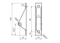 Držák plynové vzpěry 8x85x23