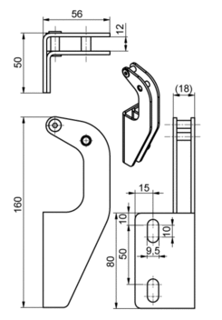 Halter für Gasfeder M8 L