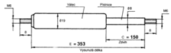 Gas strut GF 8/19, 500N 150mm