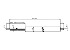 Gas strut GF 8/19, 300N, 150mm