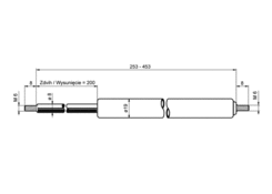 Gas strut GF 8/19, 450N / 200mm