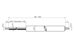 Sprężyna gaz. 14/28, 1600N/500mm
