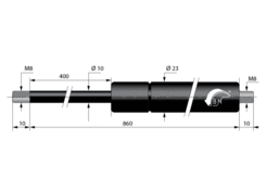 Vzpera plynová 10/23 1200N 400mm