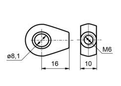 Gas strut ring 8.1 - 10x16 M6