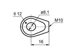 Öse für Gasfeder 8,1-12x16-M10