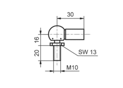 Kloub kulový WG CS 16x30 M10