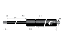 Sprężyna gaz. 14/27, 600N/500mm