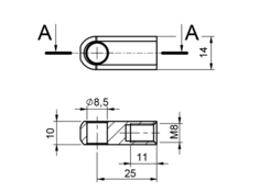 Końcówka spręż. gaz. 8,5-10x25 M8