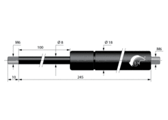 Gasfeder 8/18 700N 100mm