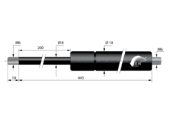 Vzpěra plynová 8/18 300N 200mm