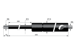 Vzpěra plynová 8/18 350N 300mm