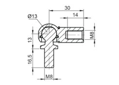 Przegub kulowy WG CS 13x30 M8/M8