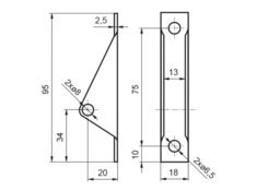 Držák plynové vzpěry 8x75x20