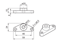 Gas strut holder M10