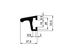 Frame profile 33x37mm Al