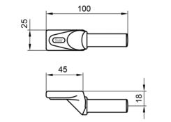 Lower part of hinge 25/30 weld-on