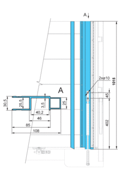 Edge prof. 1215mm R for gas spring al