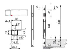 Sloupek Zn Kinnegrip K20/500 přední L