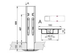 K20 Pillar 600 side galvanized