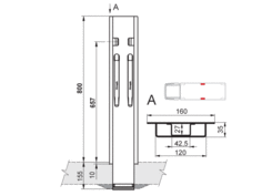 K20 Pillar 800 side galvanized