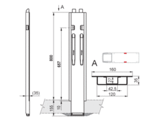 Pillar K20/800 side with Kinetop