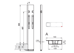 K20 pillar 800 BBD rear left galvanized