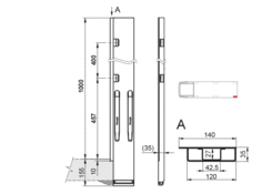 Pillar K20-2/1000 rear, left