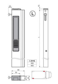 Lock T50 300mm, left